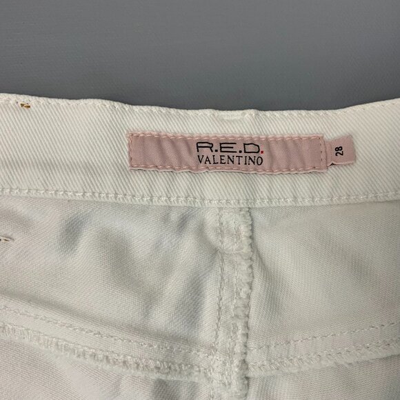 RED Valentino White Straight Leg Mid-Rise Jeans Sz 28 - Picture 11 of 16